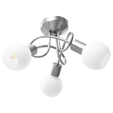 Vidaxl plafondlamp met keramieken bolvormige kappen voor 3xe14 wit