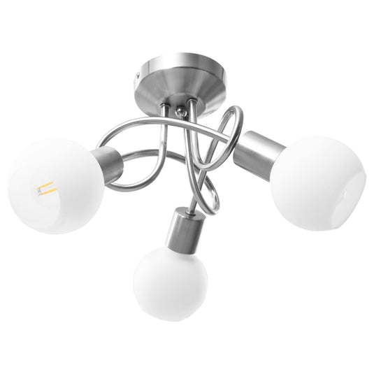 Vidaxl plafondlamp met keramieken bolvormige kappen voor 3xe14 wit