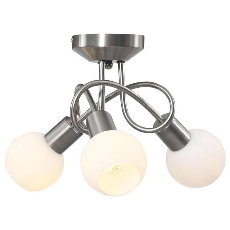 Load image into Gallery viewer, Vidaxl plafondlamp met keramieken bolvormige kappen voor 3xe14 wit
