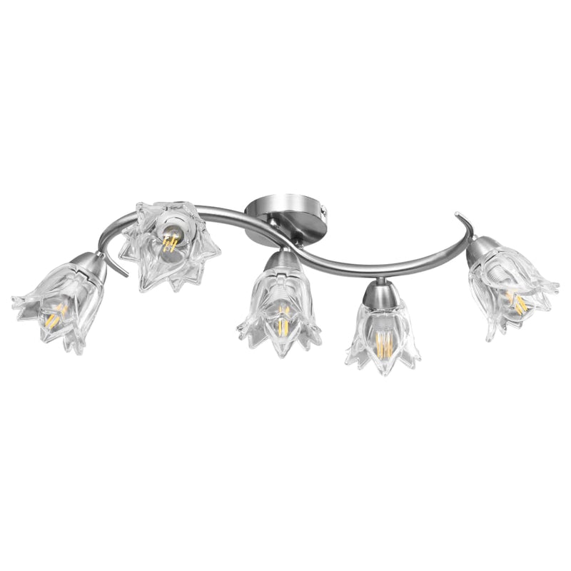 Load image into Gallery viewer, Vidaxl plafondlamp met glazen tulpvormige kappen 5xe14 transparant
