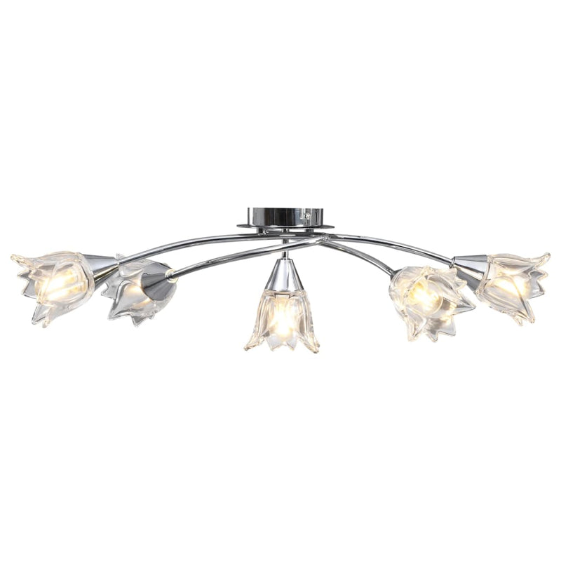 Load image into Gallery viewer, Vidaxl plafondlamp met glazen tulpvormige kappen 5xe14 transparant
