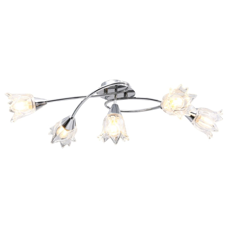 Load image into Gallery viewer, Vidaxl plafondlamp met glazen tulpvormige kappen 5xe14 transparant
