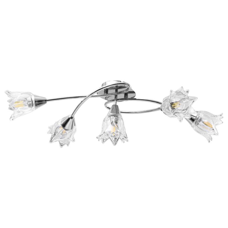 Load image into Gallery viewer, Vidaxl plafondlamp met glazen tulpvormige kappen 5xe14 transparant
