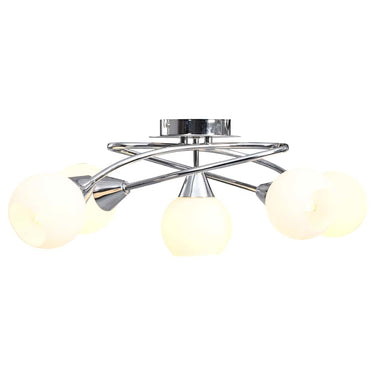 Vidaxl plafondlamp met keramieken bolvormige kappen voor 5xe14 wit