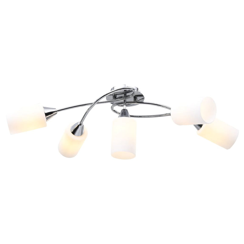 Load image into Gallery viewer, Vidaxl plafondlamp met keramieken cilindervormige kappen 5xe14 wit
