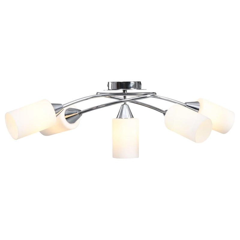 Load image into Gallery viewer, Vidaxl plafondlamp met keramieken cilindervormige kappen 5xe14 wit
