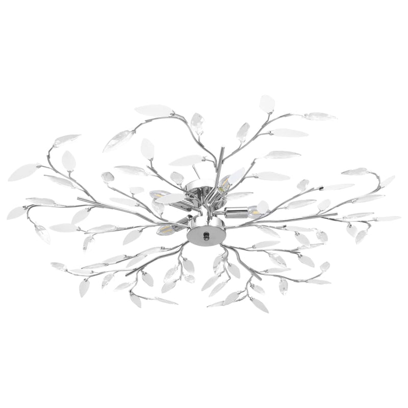 Load image into Gallery viewer, Vidaxl plafondlamp met acryl kristallen bladarmen voor 5xe14 wit

