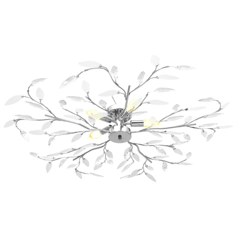 Load image into Gallery viewer, Vidaxl plafondlamp met acryl kristallen bladarmen voor 5xe14 wit
