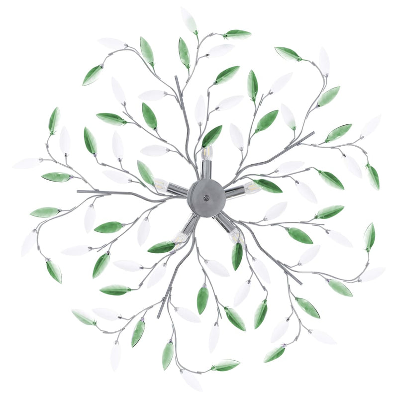 Load image into Gallery viewer, Vidaxl plafondlamp met acryl kristallen bladarmen voor 5xe14 groen
