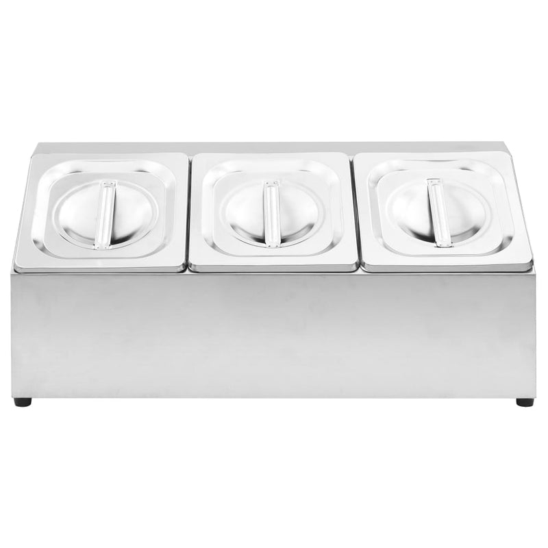 Load image into Gallery viewer, Vidaxl gastronormbakkenhouder met 3 gn 1 6 bakken roestvrij staal
