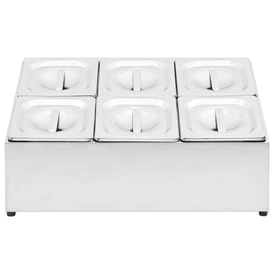 Vidaxl gastronormbakkenhouder met 6 gn 1 6 bakken roestvrij staal