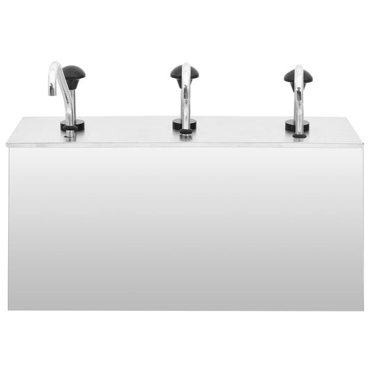 Vidaxl sausdispenser 3x3,5 l roestvrij staal