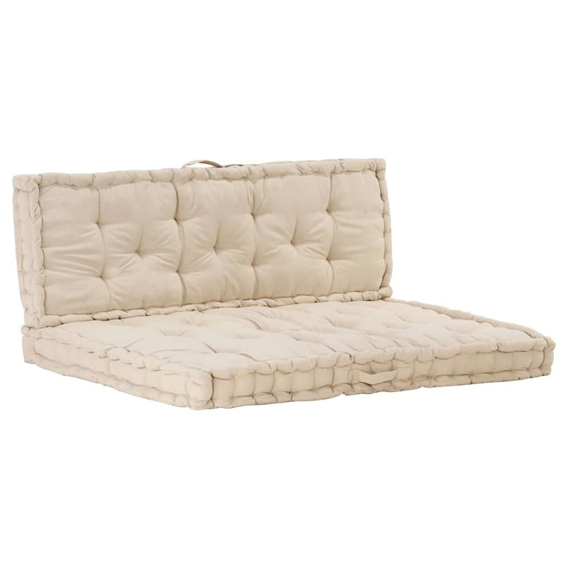 Load image into Gallery viewer, Vidaxl palletvloerkussens 2 st katoen beige
