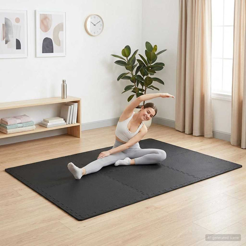 Load image into Gallery viewer, Vidaxl vloermatten 24 st 8,64 ㎡ eva-schuim zwart

