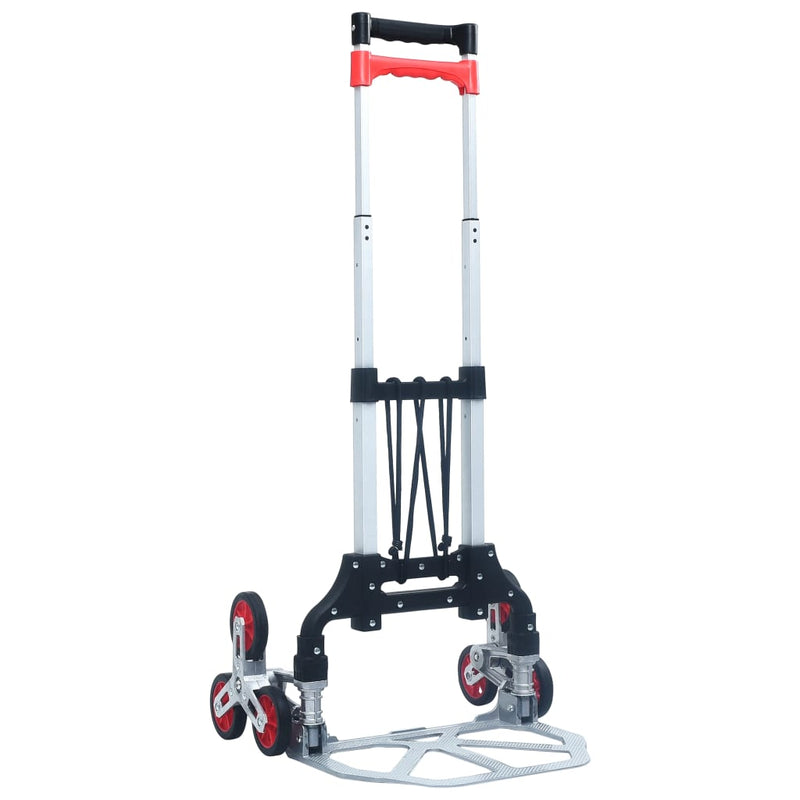 Load image into Gallery viewer, Vidaxl traptrolley inklapbaar 70 kg aluminium zilverkleurig
