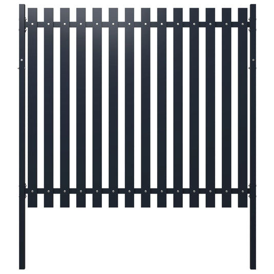 VidaXL Schuttingpaneel 174,5x170 cm gepoedercoat staal antraciet