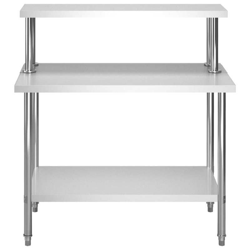 Afbeelding laden in galerijviewer, Vidaxl keukenwerktafel met bovenschap 120x60x120 cm roestvrij staal

