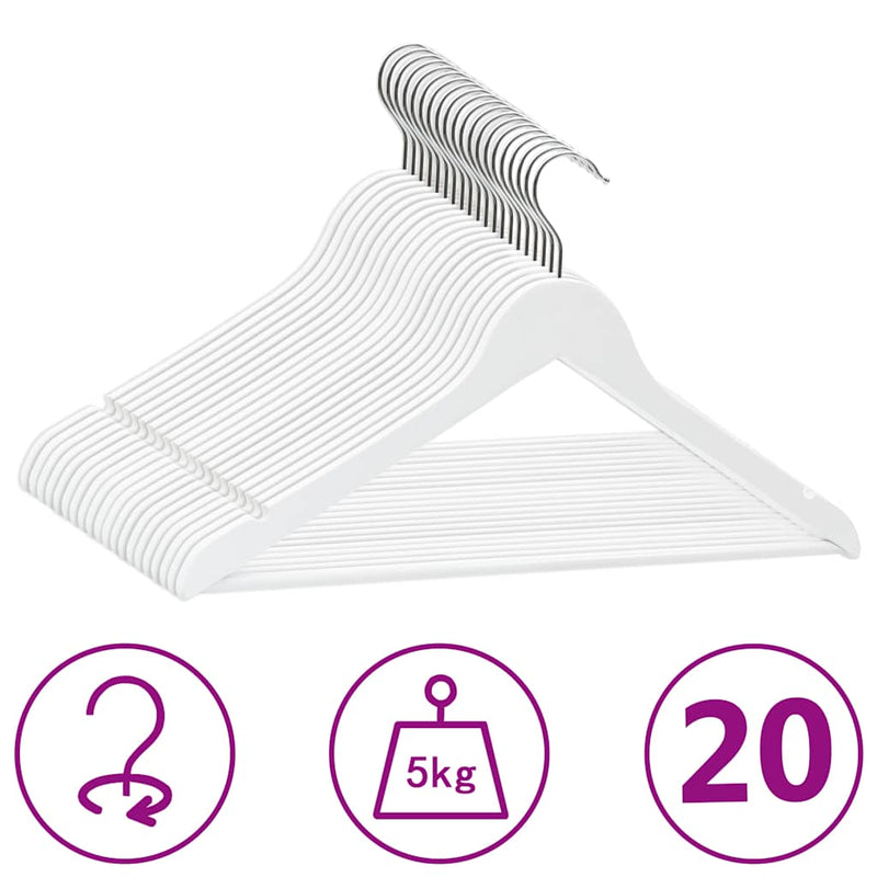 Load image into Gallery viewer, Vidaxl 20-delige kledinghangerset anti-slip hardhout wit
