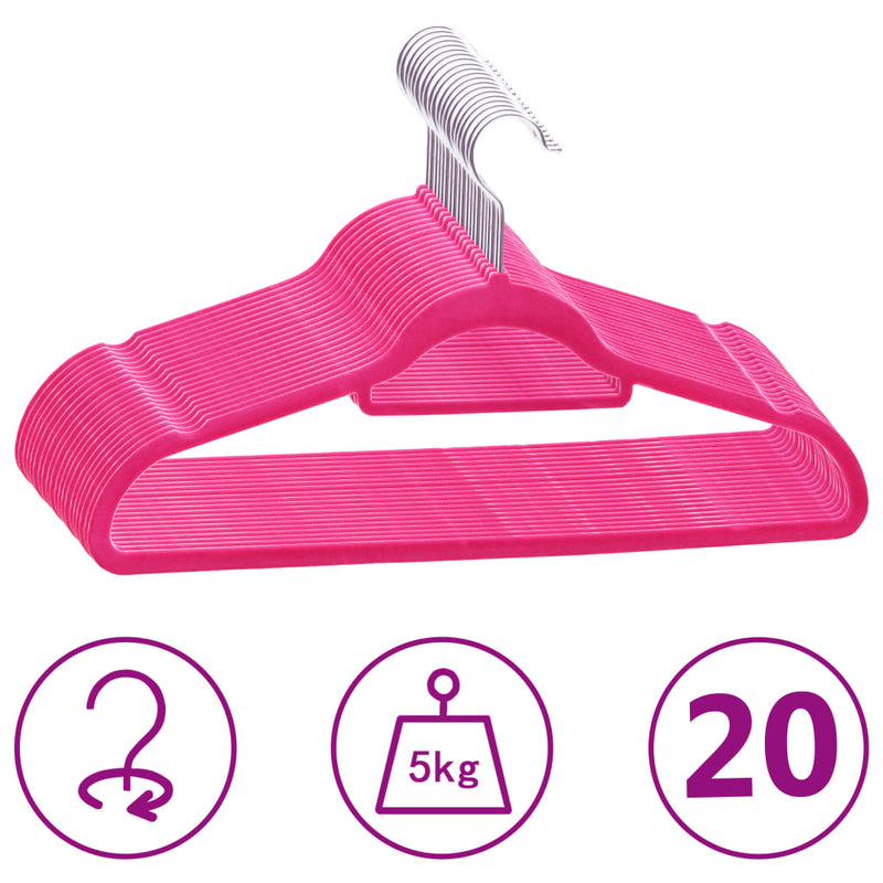 Load image into Gallery viewer, Vidaxl 20-delige kledinghangerset anti-slip fluweel roze
