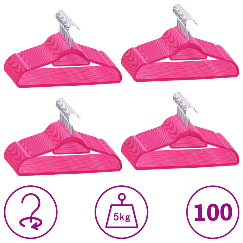 Load image into Gallery viewer, Vidaxl 100-delige kledinghangerset anti-slip fluweel roze
