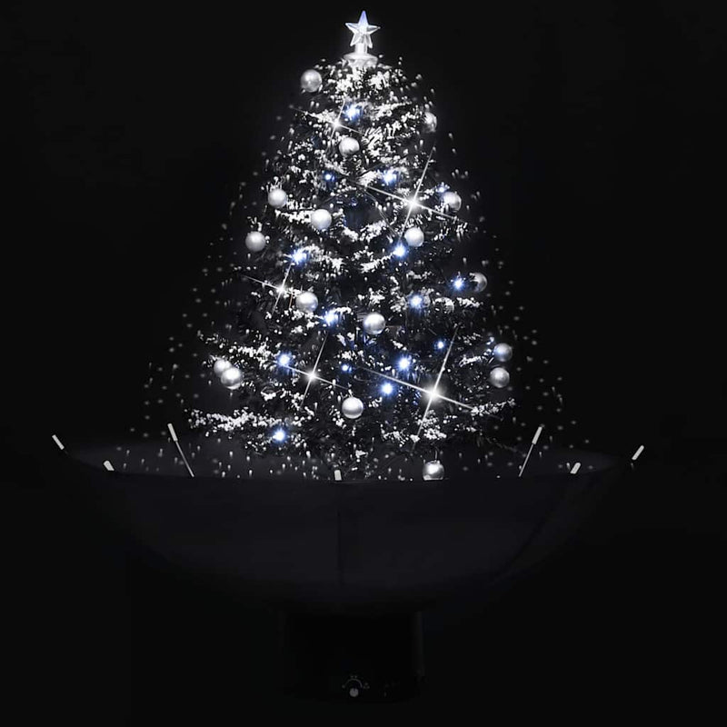 Load image into Gallery viewer, Vidaxl kerstboom sneeuwend met paraplubasis 75 cm pvc zwart
