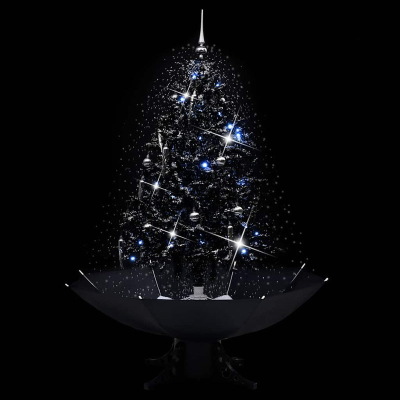 Load image into Gallery viewer, Vidaxl kerstboom sneeuwend met paraplubasis 140 cm pvc zwart
