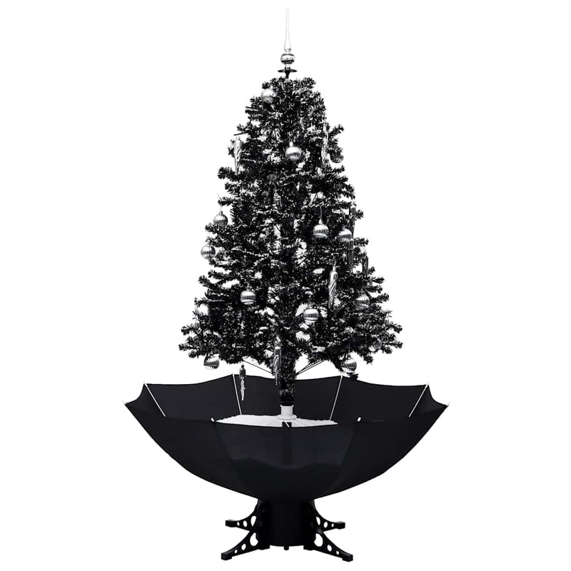 Load image into Gallery viewer, Vidaxl kerstboom sneeuwend met paraplubasis 170 cm pvc zwart
