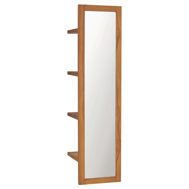 Load image into Gallery viewer, Vidaxl wandspiegel met schappen 30x30x120 cm massief teakhout
