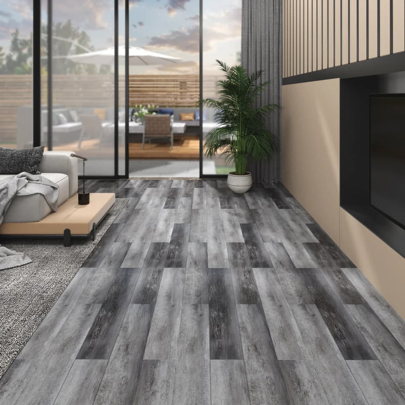 Load image into Gallery viewer, VidaXL Vloerplanken niet-zelfklevend 4,46 m² 3 mm PVC glanzend grijs
