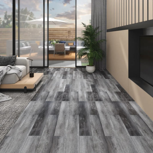 VidaXL Vloerplanken niet-zelfklevend 4,46 m² 3 mm PVC glanzend grijs
