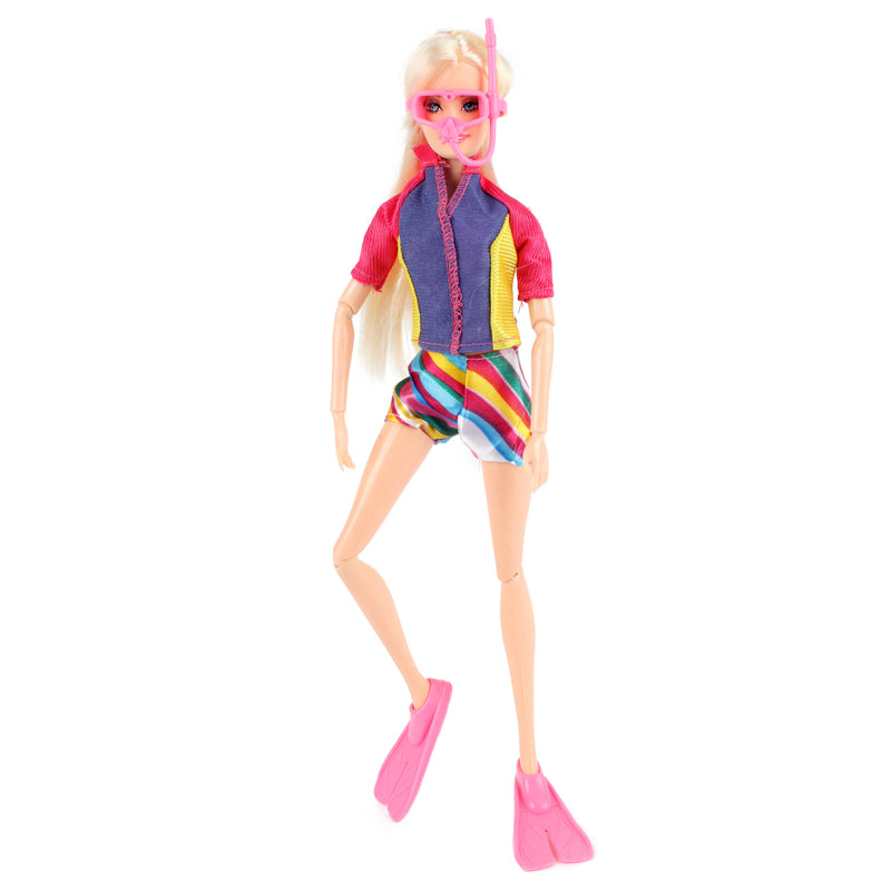 Load image into Gallery viewer, Lauren deluxe tienerpop duikster met glitter dolfijn
