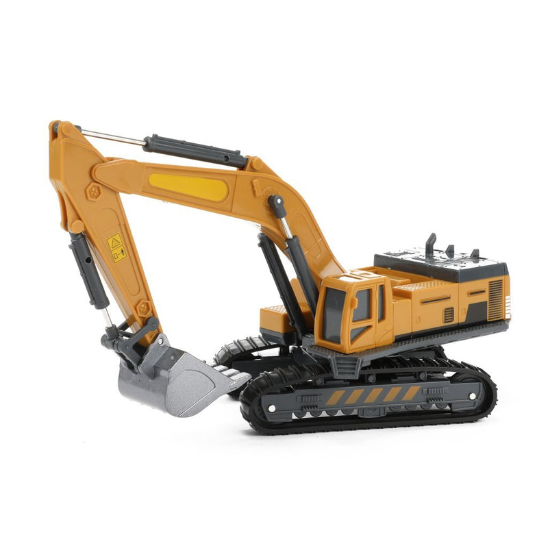 Load image into Gallery viewer, Toi-toys metal world graafmachine met rupsbanden 1:55 geel zwart
