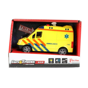 Toi-toys ambulance - speelgoed auto - frictie - licht en geluid - speelgoed