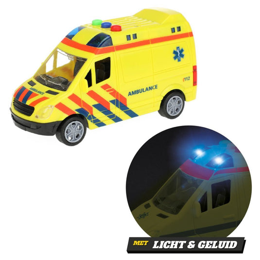 Toi-toys ambulance - speelgoed auto - frictie - licht en geluid - speelgoed