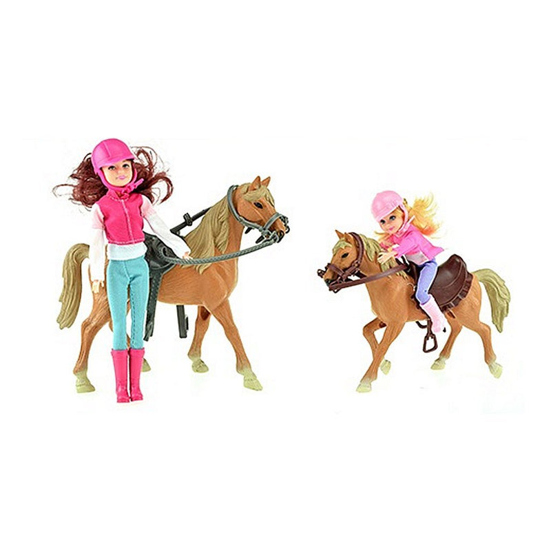 Load image into Gallery viewer, Horses paardrijden speelset 2 poppen + paarden
