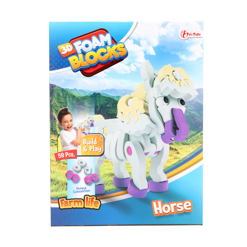 Load image into Gallery viewer, Toi-toys 3d puzzel constuksructiefoam paard diy set s
