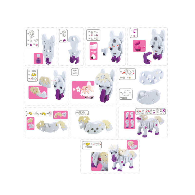 Load image into Gallery viewer, Toi-toys 3d puzzel constuksructiefoam paard diy set s
