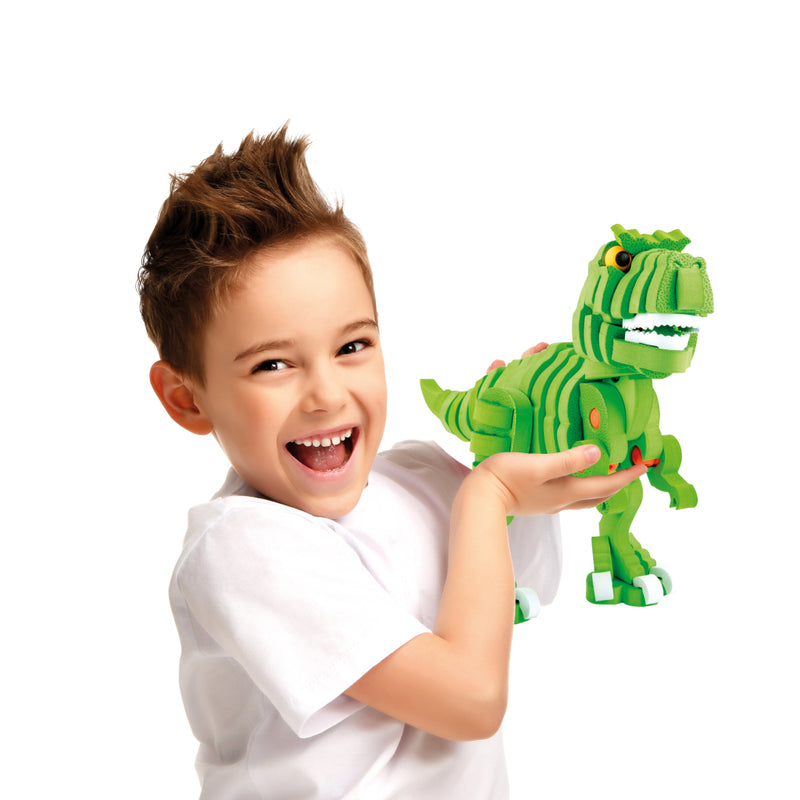 Load image into Gallery viewer, Toi-toys knutselpuzzel dinosaurus 25,8 cm groen 104-delig

