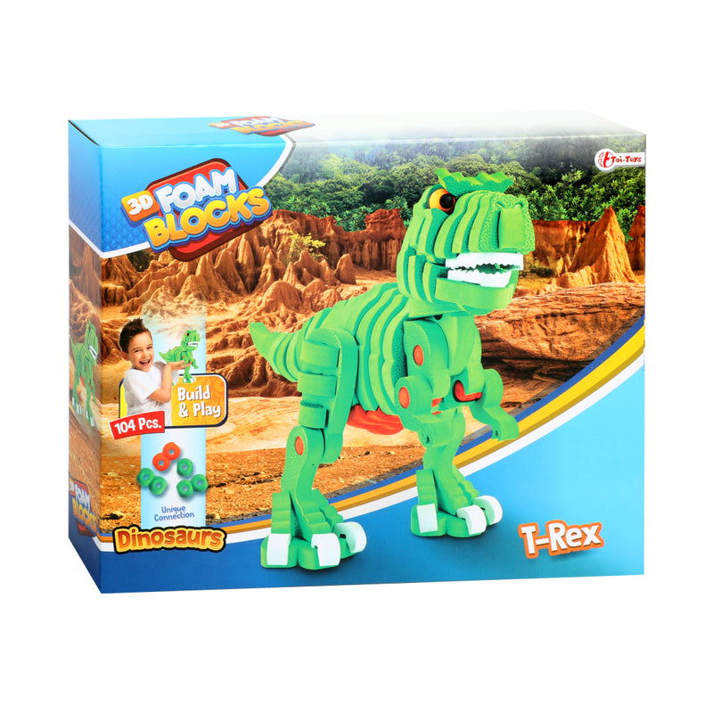 Load image into Gallery viewer, Toi-toys knutselpuzzel dinosaurus 25,8 cm groen 104-delig
