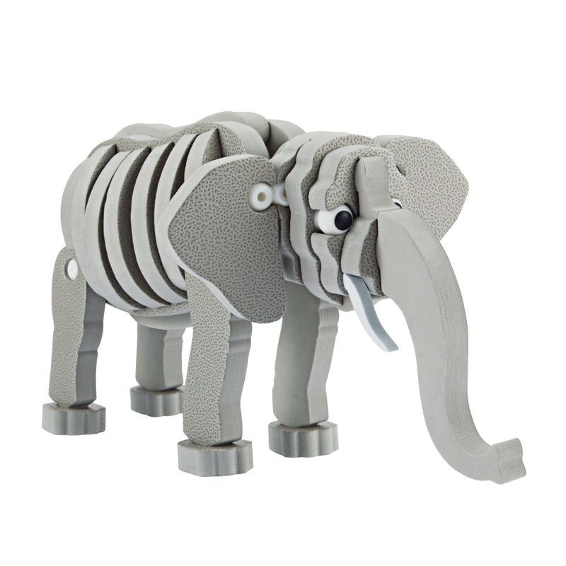 Load image into Gallery viewer, Toi-toys 3d puzzel olifant junior 31,5 cm foam grijs 75-delig
