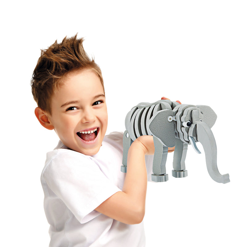 Load image into Gallery viewer, Toi-toys 3d puzzel olifant junior 31,5 cm foam grijs 75-delig

