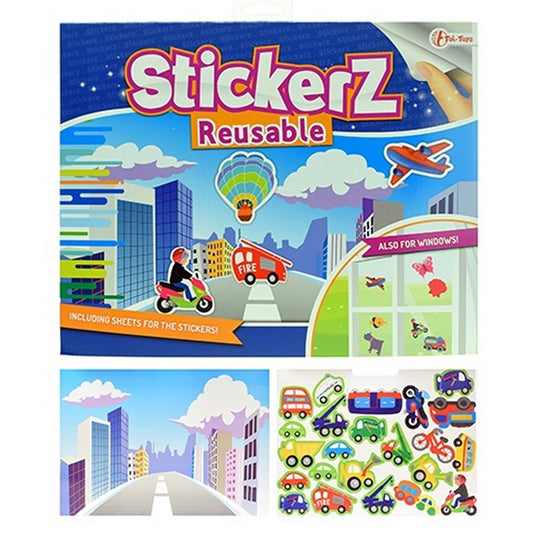 Stickerz stickerboek verschillende voertuigen met herbruikbare (raam) stickers