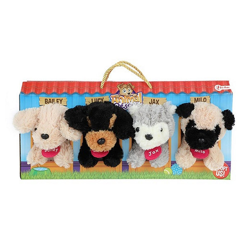 Load image into Gallery viewer, Toi-toys pluchen hondjes in hondenhok koffer 4 stuks

