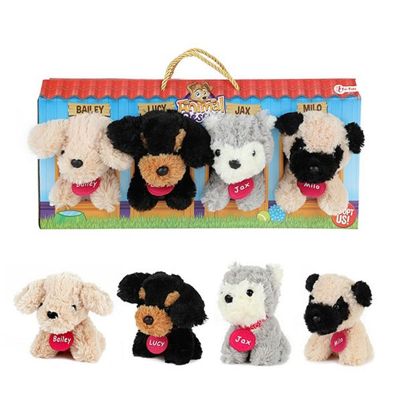 Load image into Gallery viewer, Toi-toys pluchen hondjes in hondenhok koffer 4 stuks
