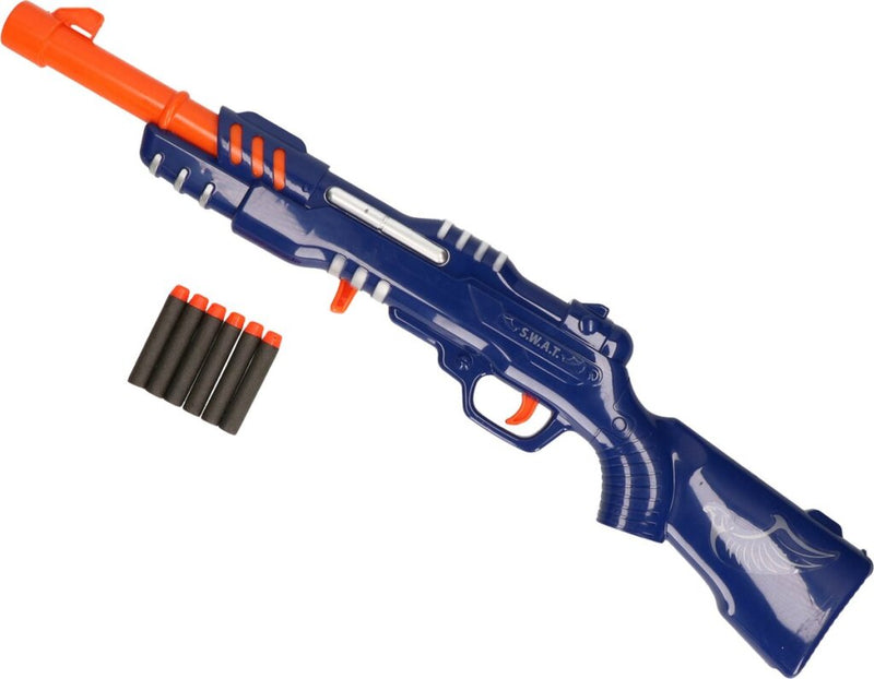 Load image into Gallery viewer, Toi-toys politie geweer blauw met 6 foampijlen
