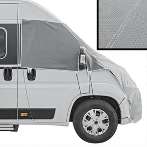 Proplus raamafdekking voor fiat ducato vanaf 06-2006 – voorruit- en zijraambescherming voor camper – inclusief bevestigingsstrips – grijs