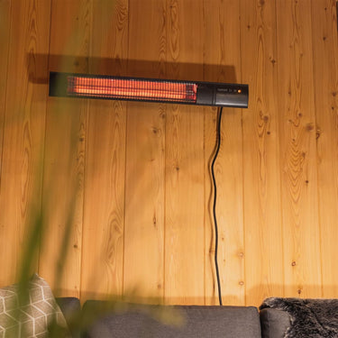 Sunred - terrasverwarmer - dark lijn - zwart - wand model - carbon rosé goud technologie - 2000 w - eco - 3 standen - afstand bestuurbaar - elektrische heater