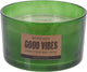 H s geurkaars in glas eucalyptus mint met tekst good vibes