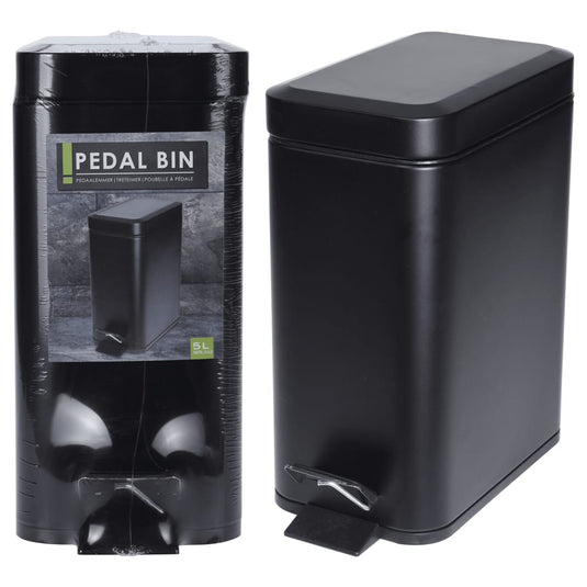 Excellent houseware pedaalemmer 5 l matzwart