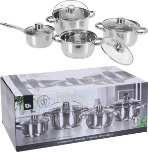 Excellent houseware rvs pannenset 8-delig